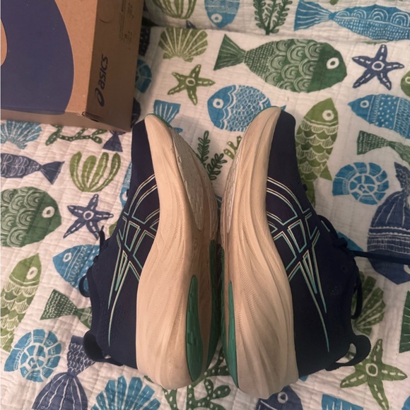 Asics Navy and Teal Athletic Shoes - Picture 7 of 10